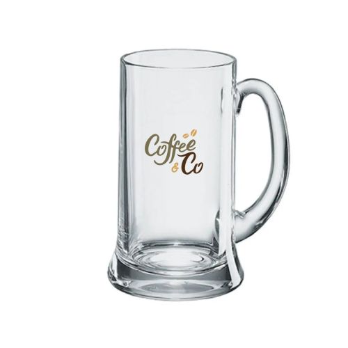 Icon tapmaat glas 50 cl. met meerkleurig CoffeeCo-logo op voorzijde gedrukt.