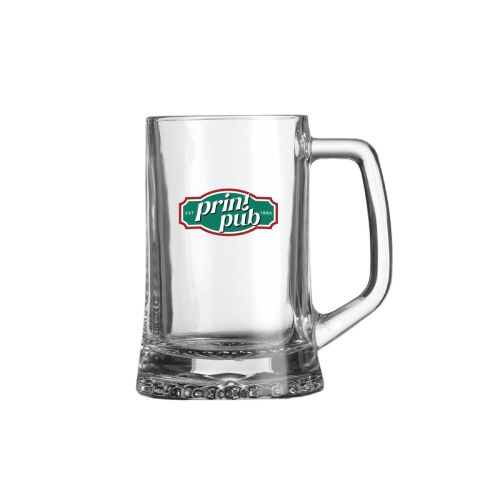 Bierpul Maxim 28 cl. glas bedrukt met kleurrijk PrintPub-logo in 3 kleuren op de voorzijde.