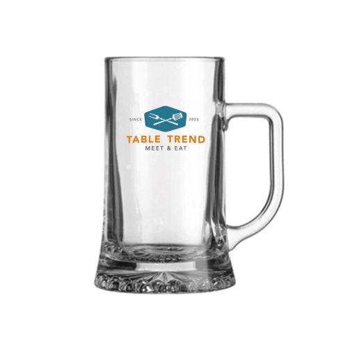 Bierpul Maxim 50 cl. met 3 kleurenlogo van TableTrend zichtbaar op de voorzijde.