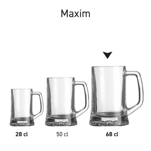 Serie bierpullen van 68 cl naast elkaar, toont variaties binnen één productlijn.