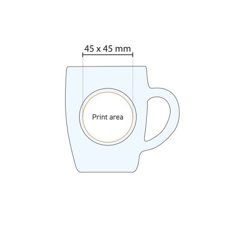 Drukgebied en logo-positionering op het glas in werktekening van de bierpul Oktober 29 cl.