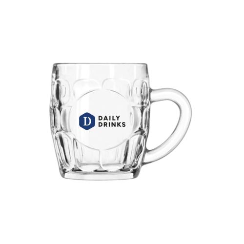 Glas van 29 cl. met meerkleurige DailyDrinks-bedrukking op de voorzijde van de bierpul.
