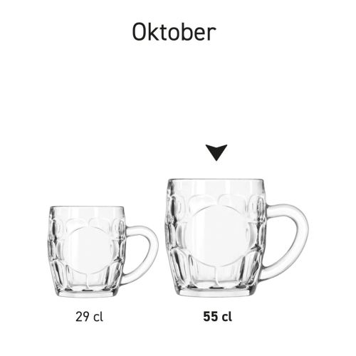 Overzicht van meerdere bierpullen Oktober als onderdeel van de Oktober serie..