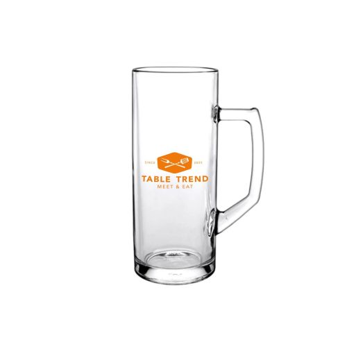 bierpul Reno 30 cl. tapmaat met éénkleurig TableTrend-logo op de voorzijde van het glas.