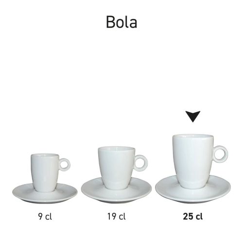 Overzicht van Bola cappuccinosets als onderdeel van de Bola-serie.