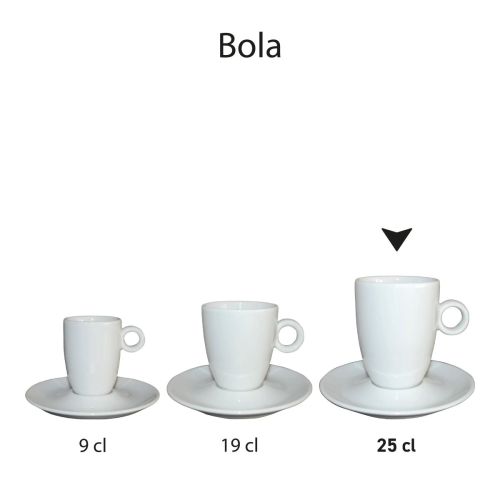 Overzichtsafbeelding van meerdere Bola sets van wit porselein, in een productserie.