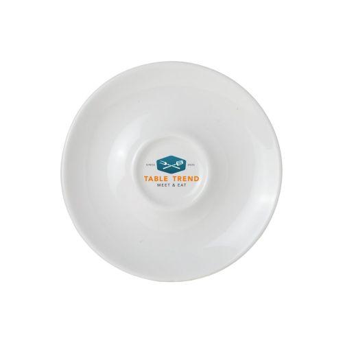 Meerkleurige TableTrend-logo-opdruk op Bola espressoschotel 12,5 cm van porselein.