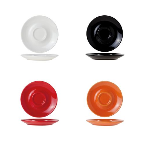 Kleuroverzicht van de Bola cappuccinoschotel 14,5 cm porselein in verschillende kleuren.