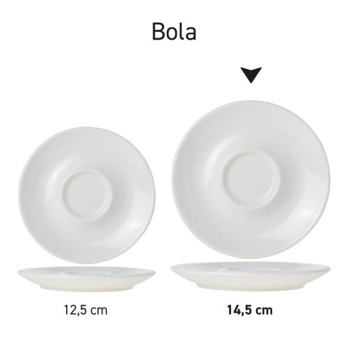 Serieoverzicht van Bola schotels porselein, gepresenteerd als Bola-serie.