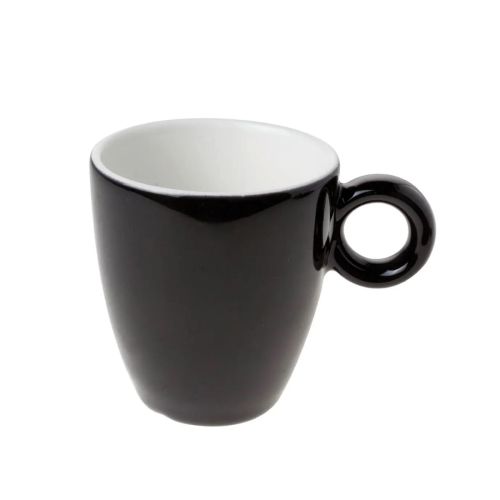 Identiek vooraanzicht van zwart-witte Bola mok 19 cl.