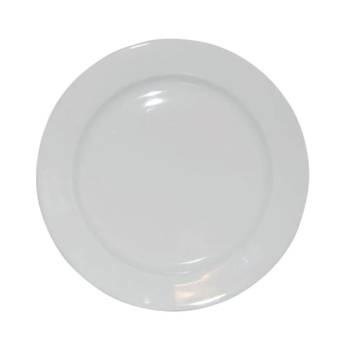 Bord brede rand wit 24 cm. bedrukken