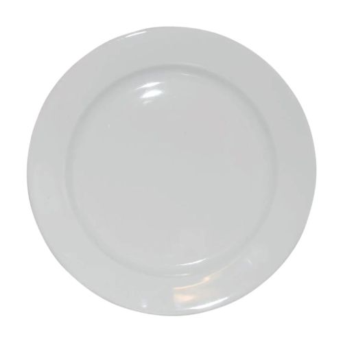 Bord brede rand wit 26,5 cm. bedrukken