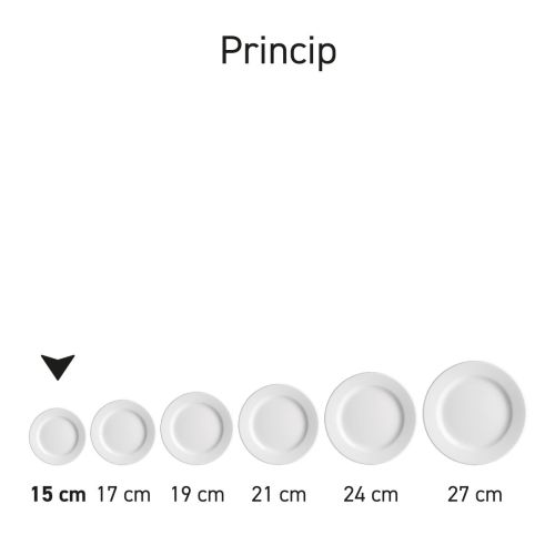 Set van meerdere porseleinen borden Princip samen afgebeeld in een serieoverzicht.