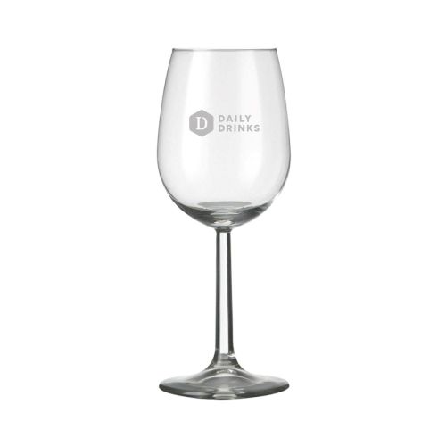 Gravure van DailyDrinks-logo zichtbaar op de voorkant van het Bouquet wijnglas 29 cl.