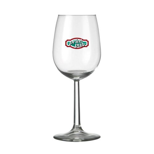 Vooraanzicht van Bouquet wijnglas 35 cl. met full-colour PrintPub-logo op het glas gedrukt.