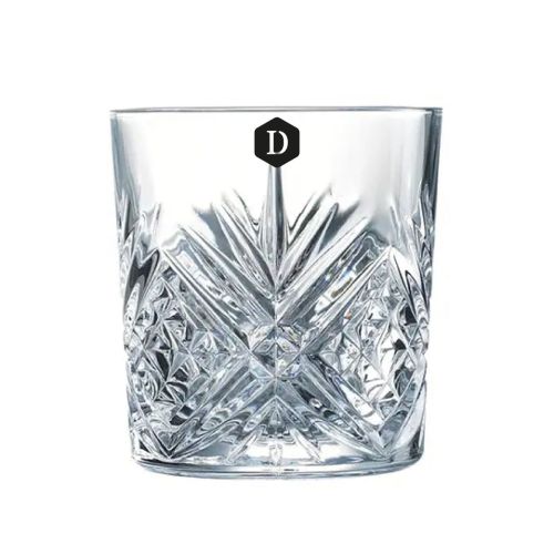 Broadway Tumbler 30 cl. glas met DailyDrinks-logo in één kleur op de voorzijde bedrukt.