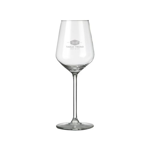 Gravure van het TableTrend-logo zichtbaar op de voorzijde van het Carre wijnglas 29 cl.