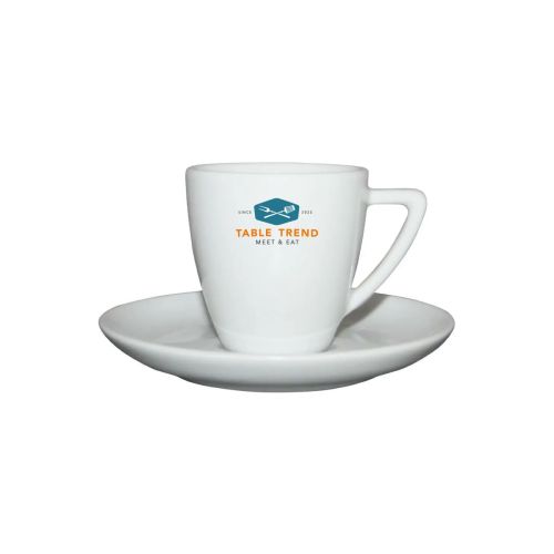 Classic Espresso wit 7 cl. SET porselein met meerkleurig TableTrend-logo aan de voorzijde.