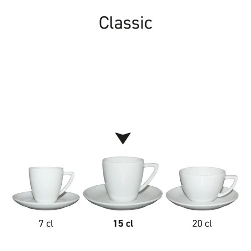 Classic Koffie SET wit in meerdere formaten gepresenteerd als Classic-serie in overzicht.