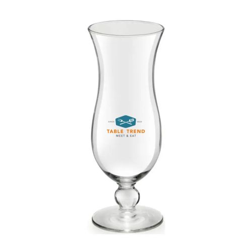 Cocktailglas Blue Hawai 44 cl. met meerkleurig TableTrend-logo op de voorzijde bedrukt.