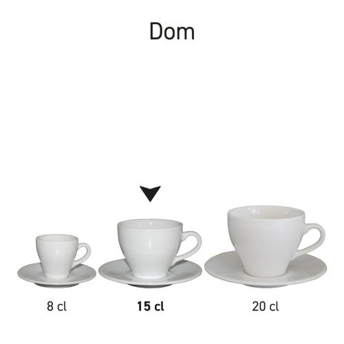 Serie Dom Koffie sets wit in porseleinen SET gepresenteerd als productlijn van de Dom-serie..