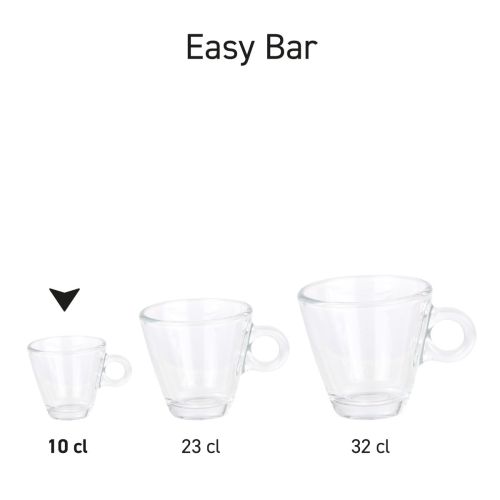 Meerdere glazen Easy Bar Koppen gepresenteerd als serie.