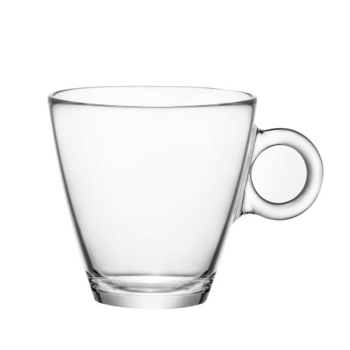 Easy Bar theekop 32 cl. van helder glas in vooraanzicht met rechte wand en gladde randafwerking.