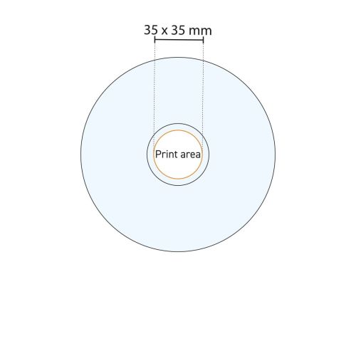 Technische werktekening met aanduiding van drukgebied op Easy Bar theeschotel 14 cm glas.