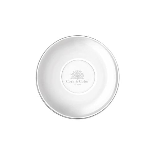 Easy Bar theeschotel 14 cm glas met fijn gegraveerd CorkColor-logo zichtbaar aan de bovenzijde.