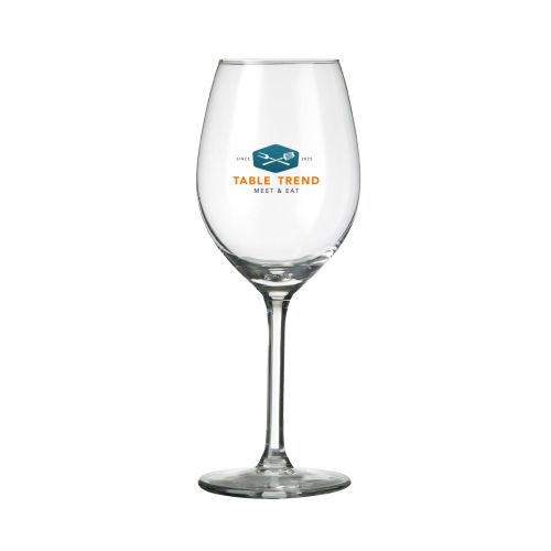 Esprit 32 cl. wijnglas met TableTrend-logo in meerdere kleuren op de voorzijde gedrukt.