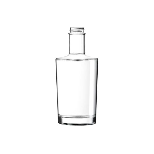 Vooraanzicht van de glazen Fles Neos 0,35 liter met rechte vorm en smalle hals.
