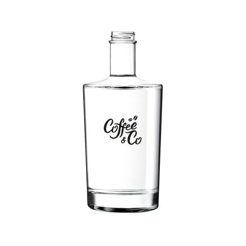 Eénkleurig CoffeeCo-logo zichtbaar op de voorzijde van de Fles Neos 0,5 liter.