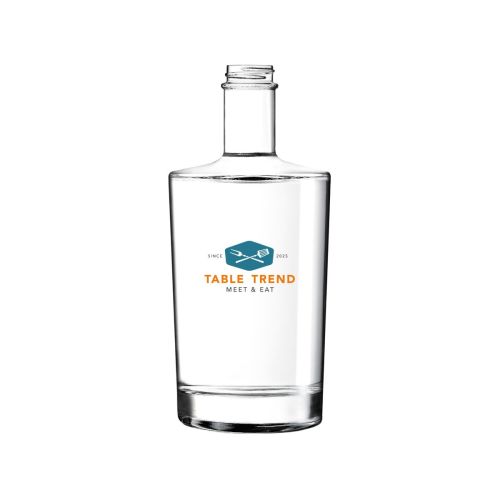 Fles Neos 0,5 liter met meerkleurige bedrukking van TableTrend-logo op de voorkant.