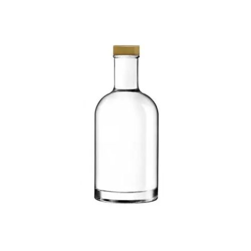 Glazen fles Oslo 0,35 liter in recht vooraanzicht met gouden dop of logo.