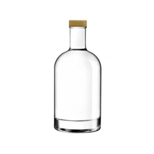 Fles Oslo 0,5 liter van helder glas met een gouden dop in recht vooraanzicht zonder opdruk.