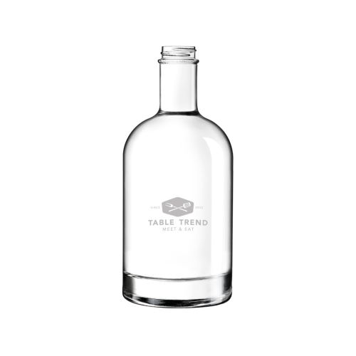 Gravure van TableTrend-logo op voorzijde van Fles Oslo 0,5 liter glazen fles.