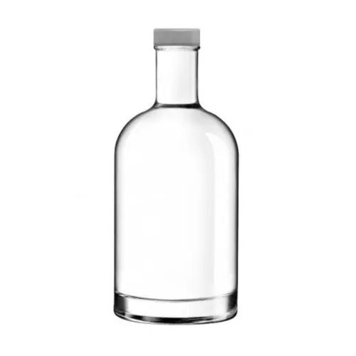Fles Oslo 0,7 liter in vooraanzicht met zilveren dop of bedrukking zichtbaar.