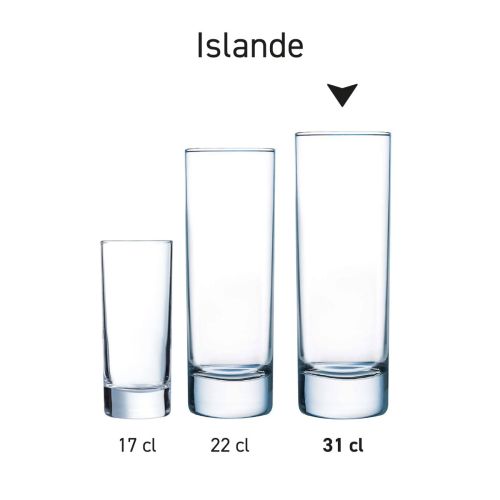 Serie Islande longdrinkglazen overzichtelijk gepresenteerd als productreeks.