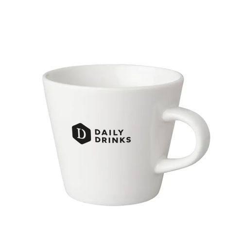 Koffiekop wit Neo Budgetline 19 cl. van porselein met opdruk in één logo-kleur van DailyDrinks op voorzijde.