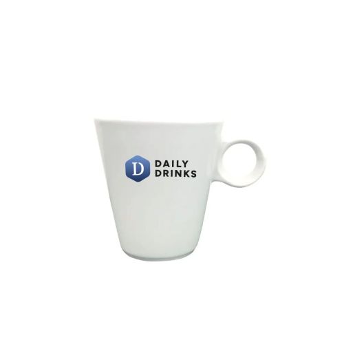 Espresso kop wit 7,5 cl met full-colour logo van DailyDrinks op de voorzijde gedrukt.
