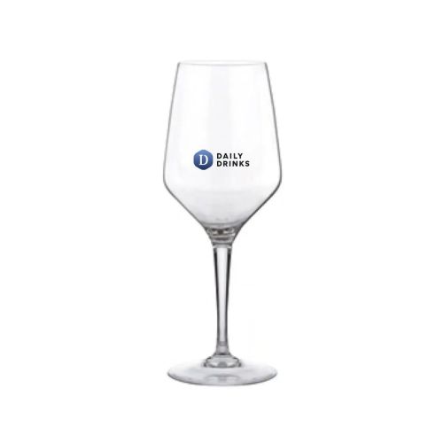 Mencia 25 cl. wijnglas met kleurrijk DailyDrinks-logo op de voorzijde gedrukt.