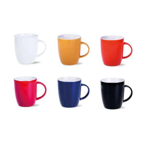 Overzicht van beschikbare kleurvarianten van de Mini Specta mok 28 cl. in porseleinen uitvoering.