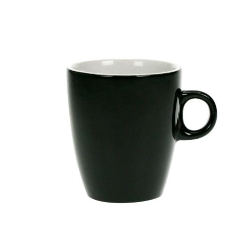 Zwart-witte Sonja mok van 18 cl in porselein, met elegante uitstraling en krasbestendige buitenlaag.