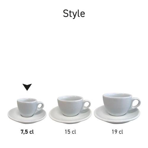 Seriebeeld van meerdere Style Espresso porseleinen sets naast elkaar geplaatst.