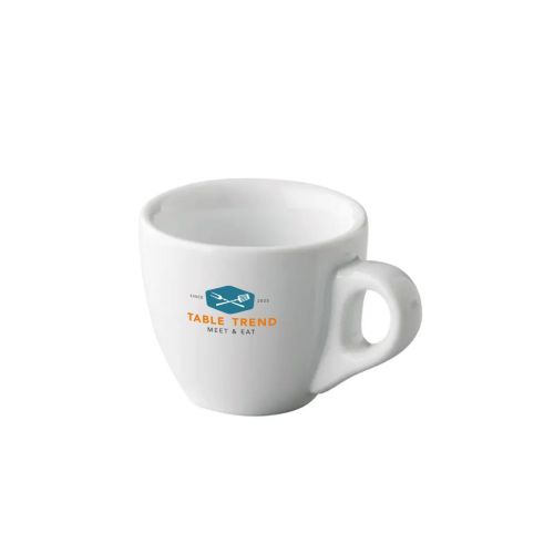 Vooraanzicht van Style Espresso kop 7 cl. met meerkleurig TableTrend-logo in het midden.