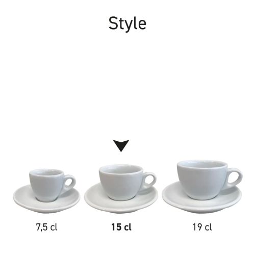 Seriebeeld van Style Koffie sets porselein, naast elkaar gepositioneerd.