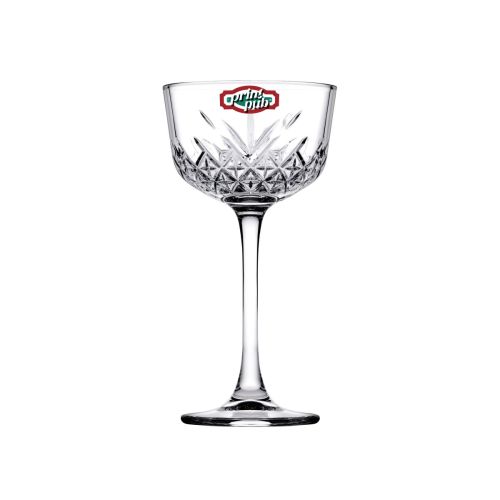 Timeless Nick & Nora Glas 16 cl. met meerkleurig PrintPub-logo op de voorzijde aangebracht.