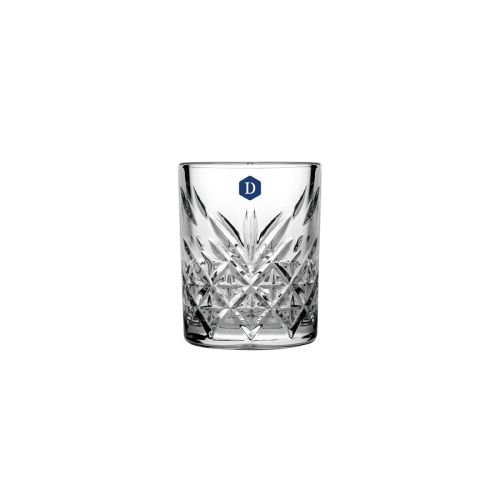 Timeless Shotglas 6 cl. met DailyDrinks-logo in één kleur op het vooraanzicht aangebracht.