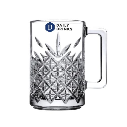 Timeless Theeglas 31 cl. met meerkleurig DailyDrinks-logo op de voorzijde bedrukt.