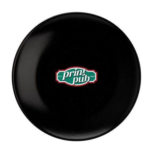 Logo in meerdere kleuren van PrintPub gedrukt op het voorvlak van bord 26 cm porselein.